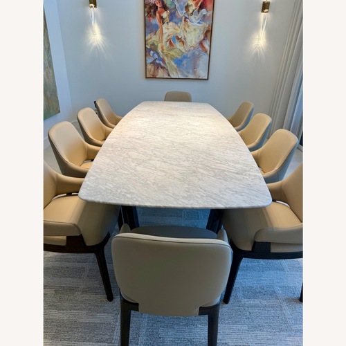 Used Arhaus Saint Germain Carrara Marble Dining Table for sale on AptDeco
