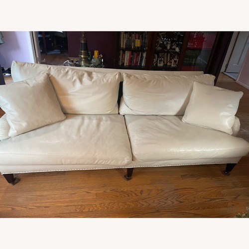 Used Williams Sonoma Addison White Leather Sofa for sale on AptDeco