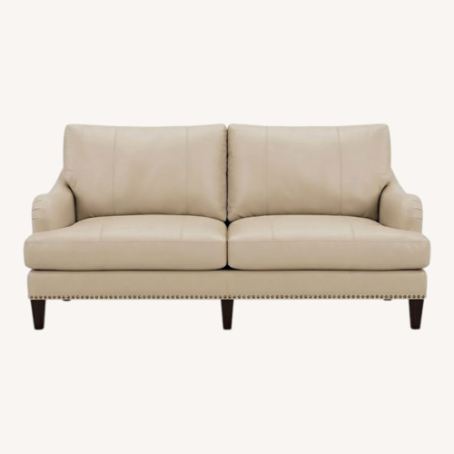 Used Williams Sonoma Addison White Leather Sofa for sale on AptDeco
