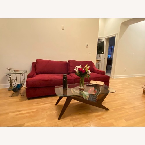 Used Apt2b Red Velvet Sleeper Sofa for sale on AptDeco