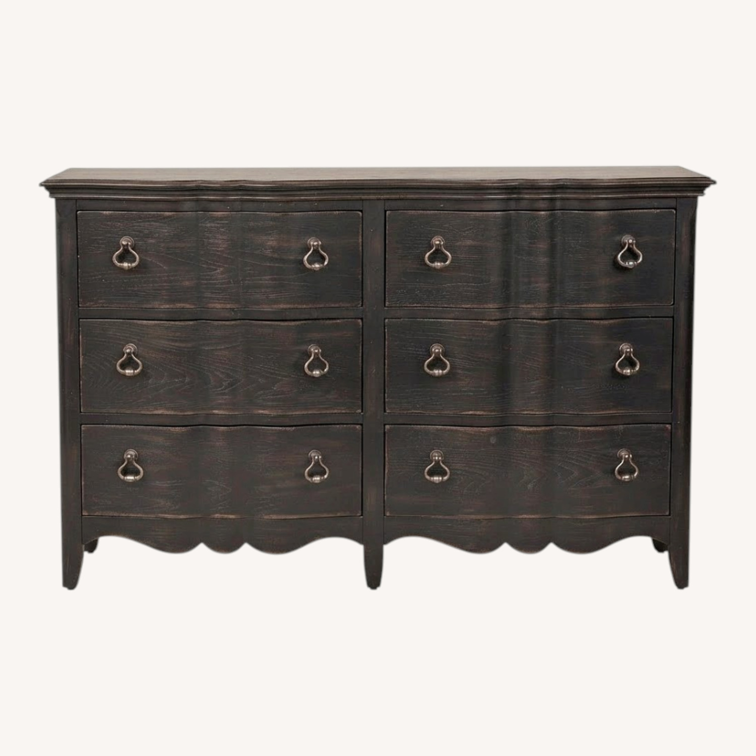 Black Antique 6 Drawer Dresser - image-0