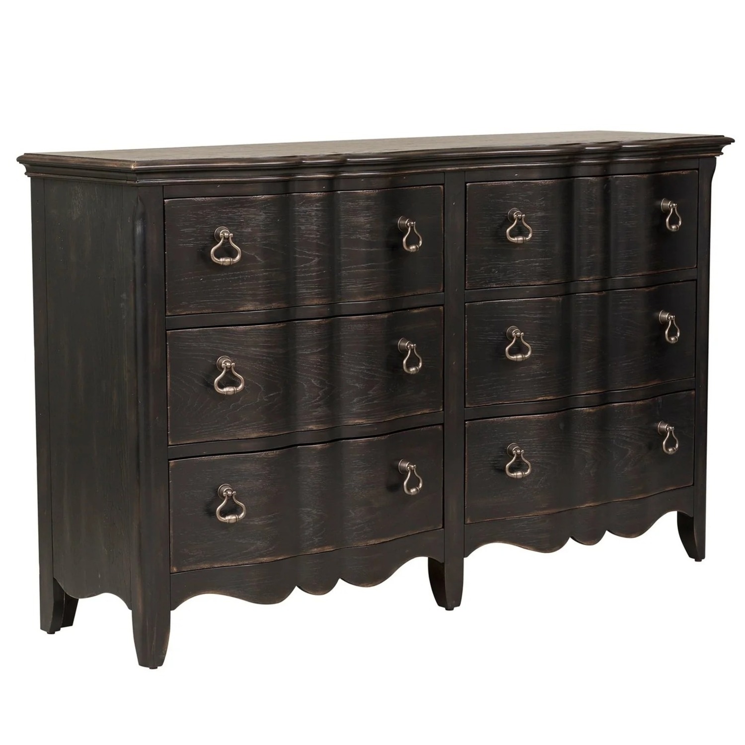 Black Antique 6 Drawer Dresser - image-5