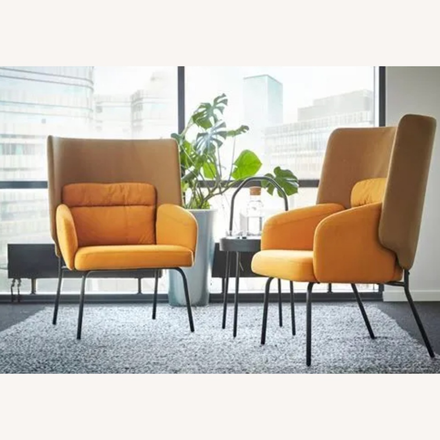 IKEA BINGSTA Gold Fabric Armchairs - Set of 4 - image-7