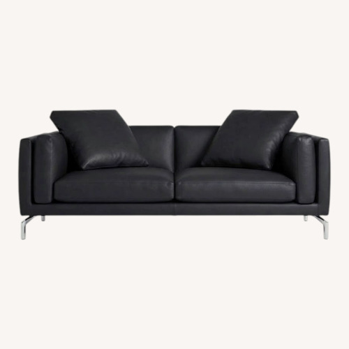 Used Design Within Reach Como Black Leather Sofa for sale on AptDeco