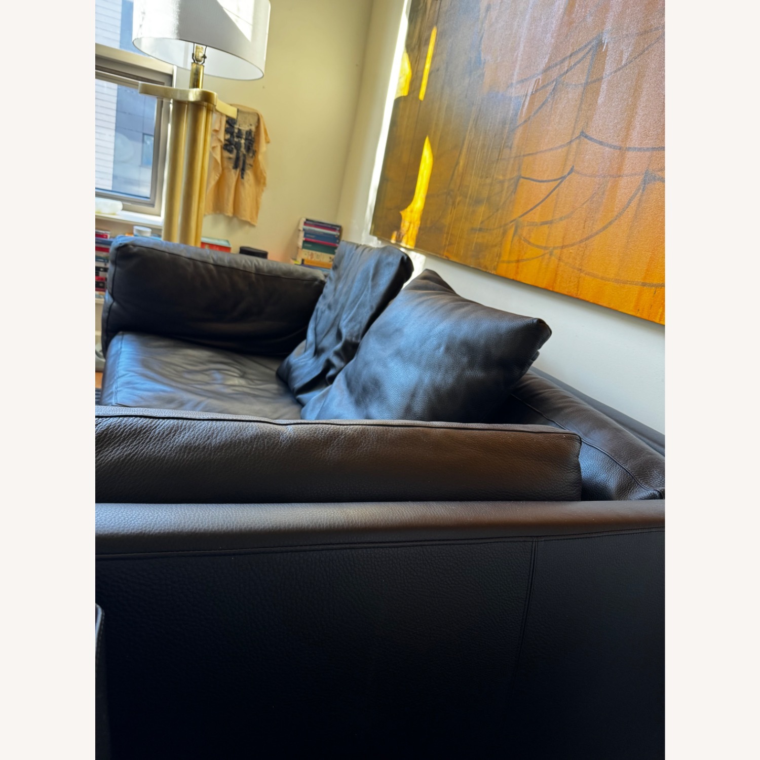 Design Within Reach Como Black Leather Sofa - image-3
