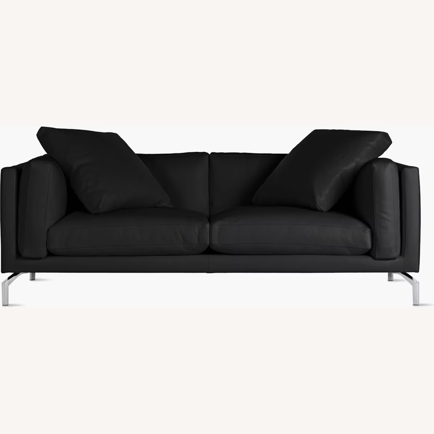 Design Within Reach Como Black Leather Sofa - image-5