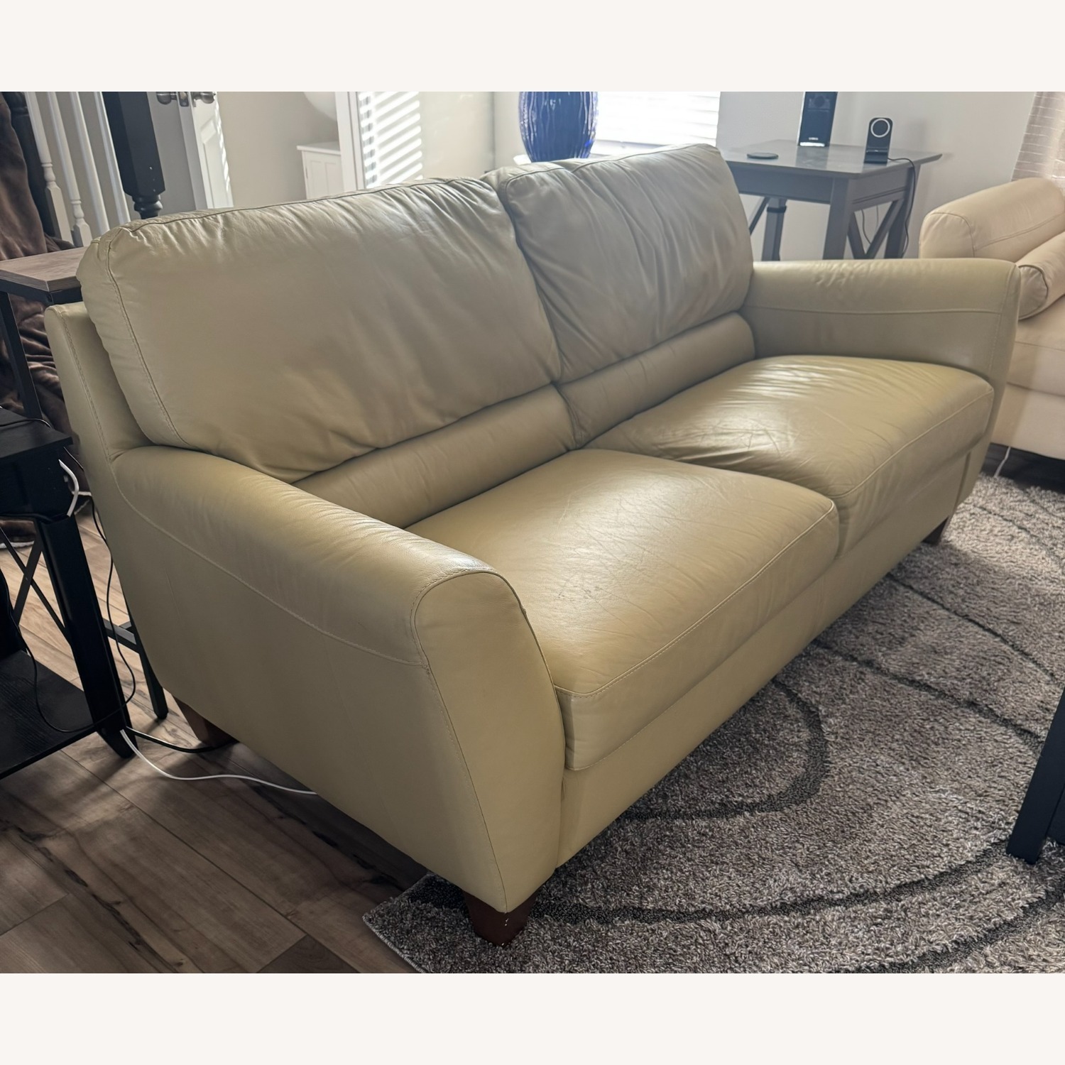 Green Leather 2 Seater Sofa - image-2
