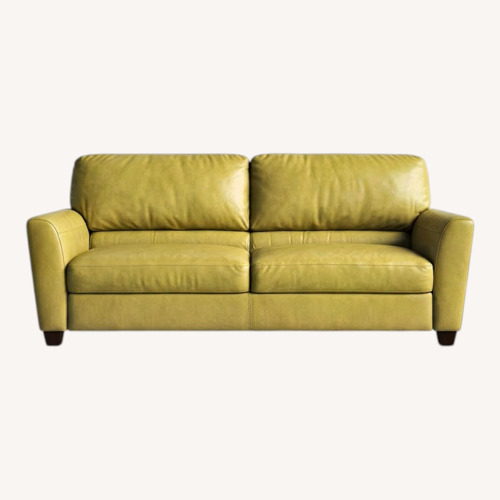 Used Green Leather 2 Seater Sofa for sale on AptDeco