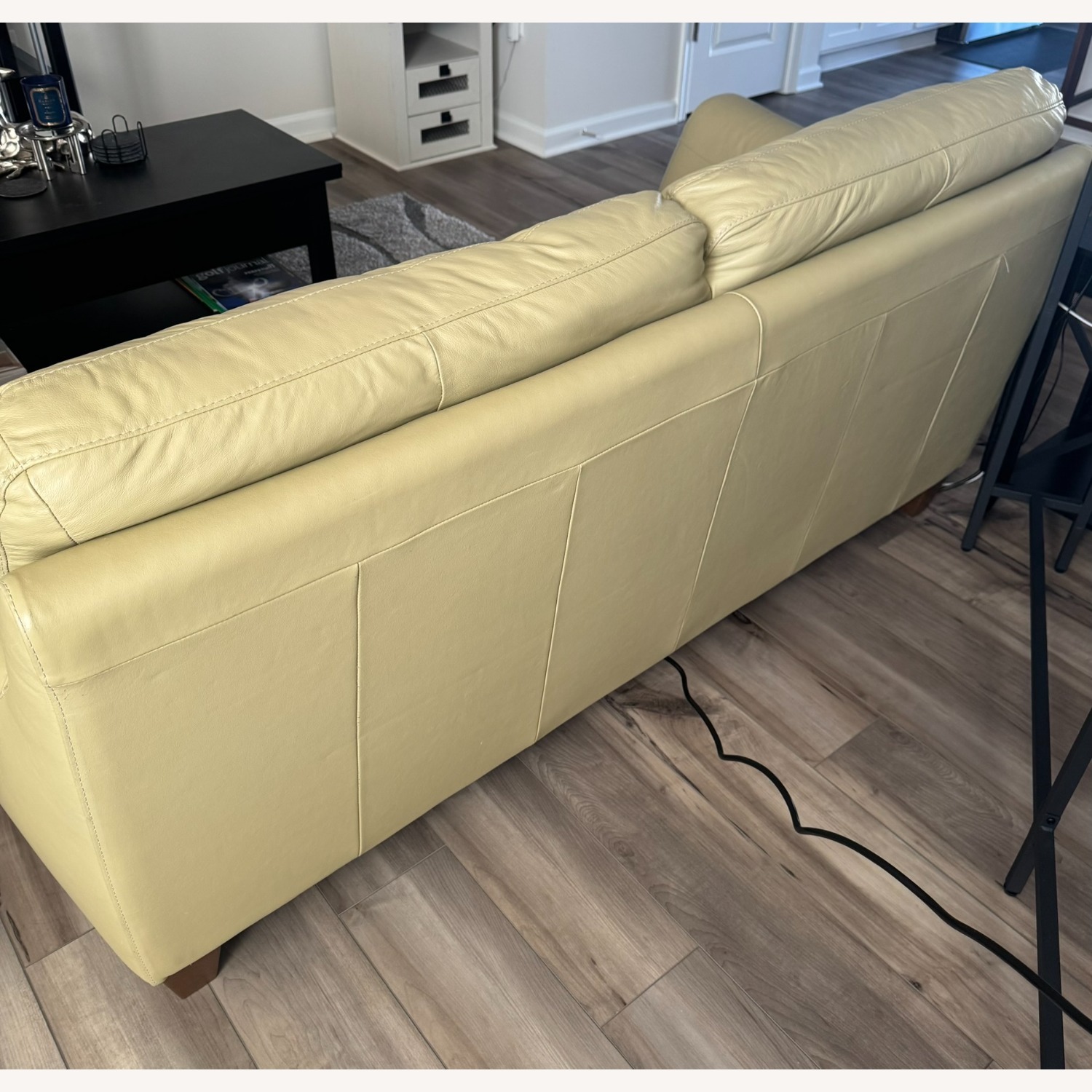 Green Leather 2 Seater Sofa - image-4