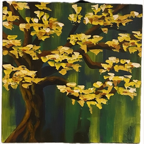 Used Spring — Acrylic Painting, Signed for sale on AptDeco