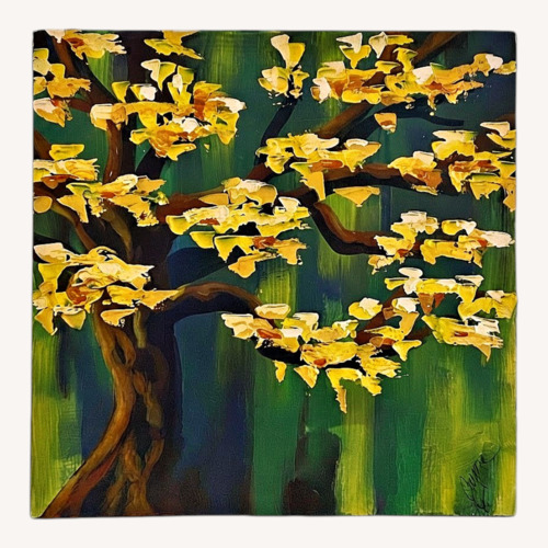 Used Spring — Acrylic Painting, Signed for sale on AptDeco