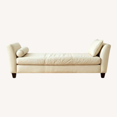 Used White Leather Chaise Lounge for sale on AptDeco