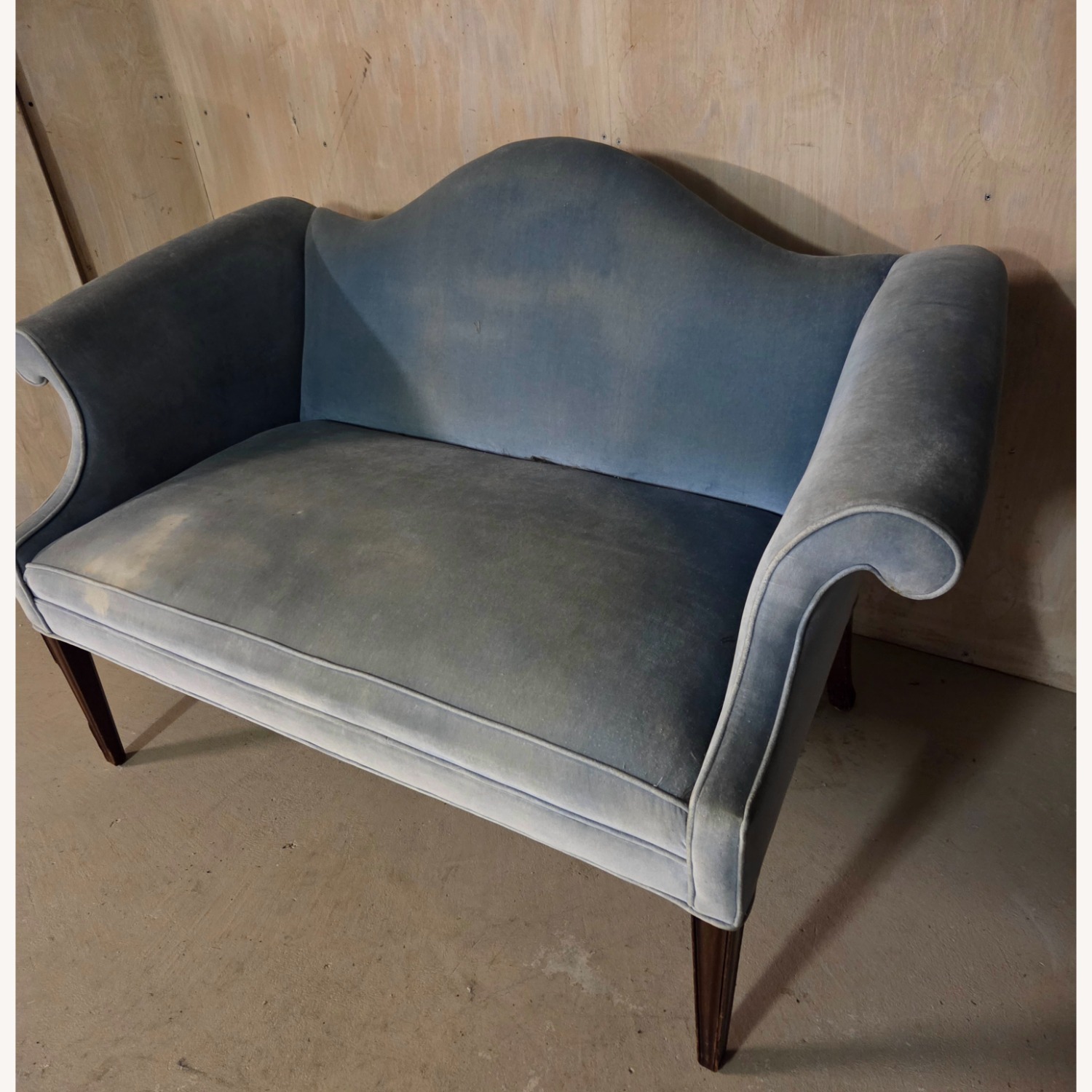 Vintage/Antique Finds Blue Velvet Loveseat - image-2