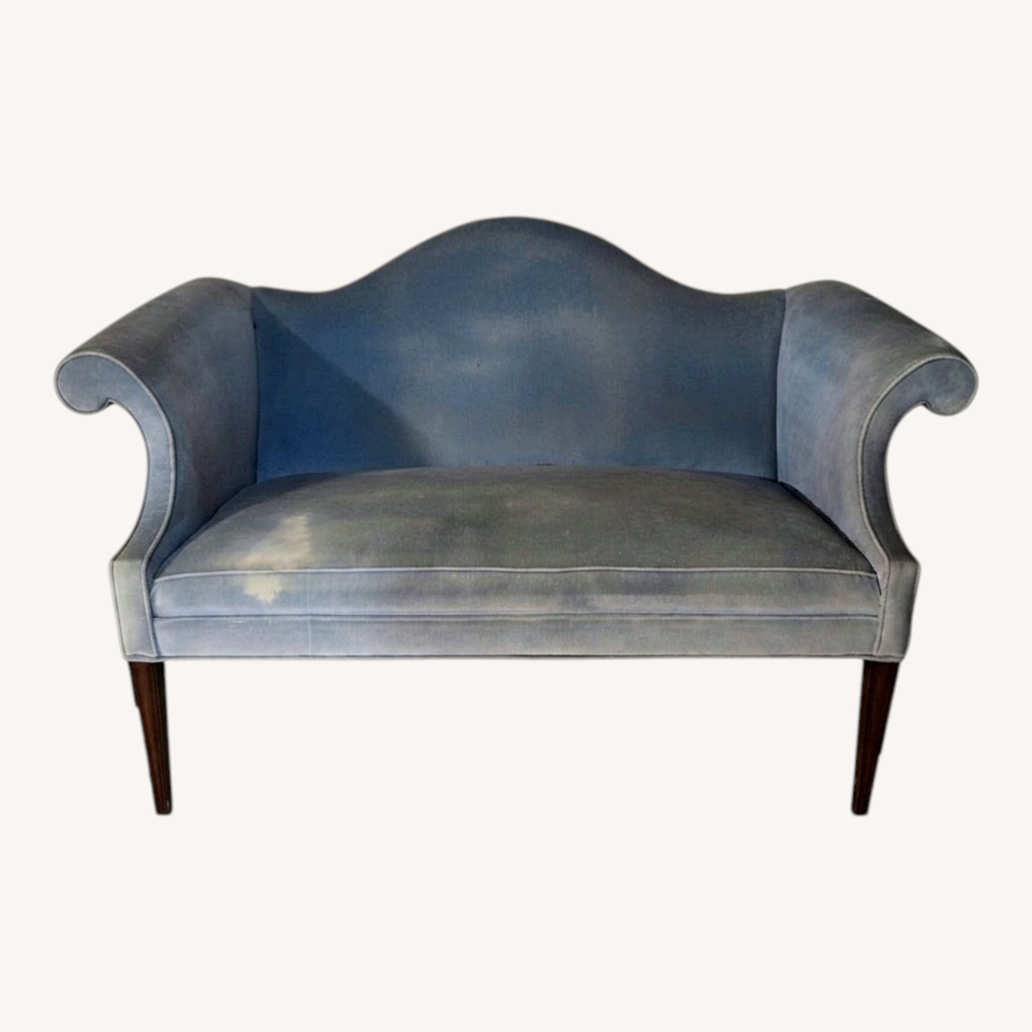 Vintage/Antique Finds Blue Velvet Loveseat - image-0