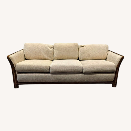 Used Cream Colored Wicker Couch for sale on AptDeco