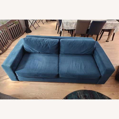 Used West Elm Verona Blue Fabric 2 Seater Sofa for sale on AptDeco
