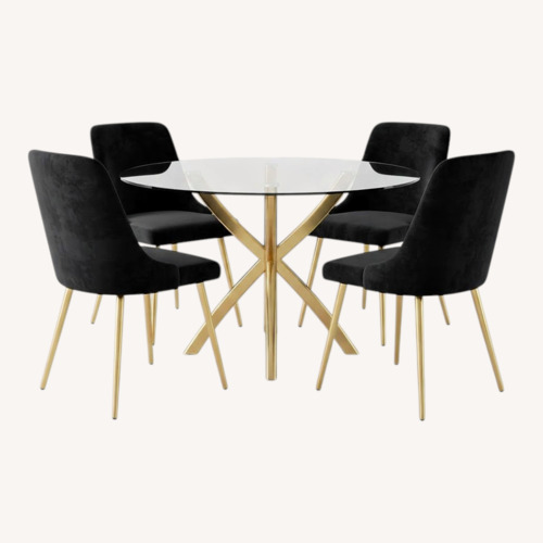 Used Black Glass Dining Set for sale on AptDeco