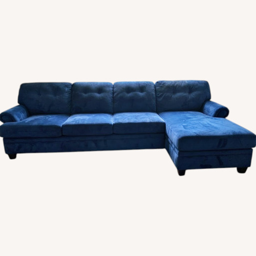 Used Blue Fabric 2 Piece Sectional for sale on AptDeco