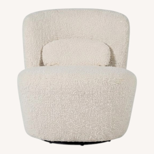 Used Poly and Bark Alma White Boucle Accent Chair for sale on AptDeco