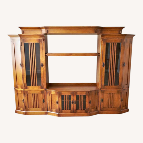 Used Dark Brown Wood Wall Unit for sale on AptDeco