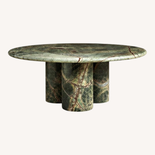 Used Arhaus Serafin Green Natural Stone Coffee Table for sale on AptDeco