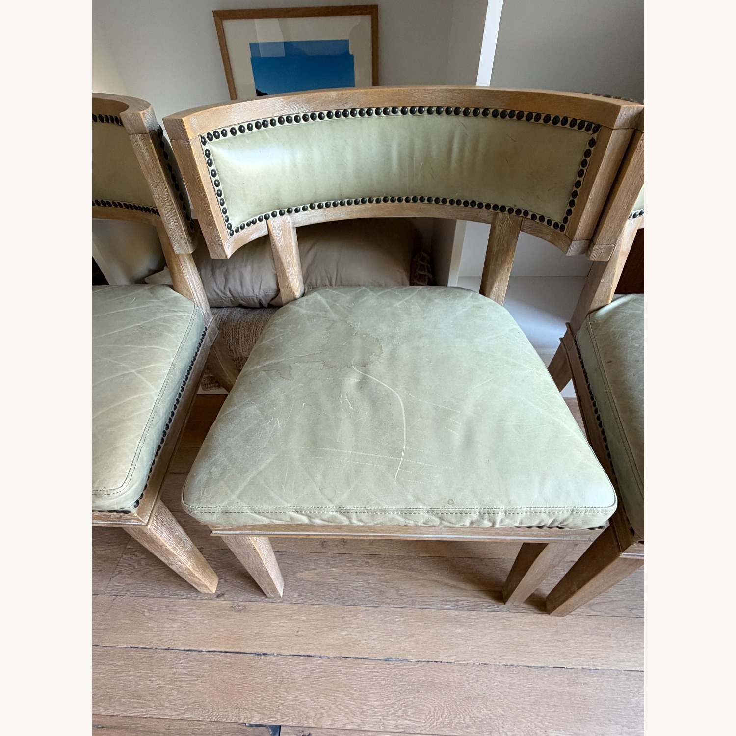 Set of 4 French Inspired Leather Dining Chairs - image-3