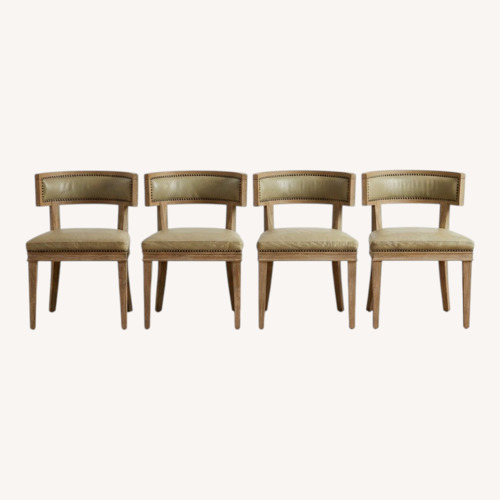 Used Set of 4 French Inspired Leather Dining Chairs for sale on AptDeco