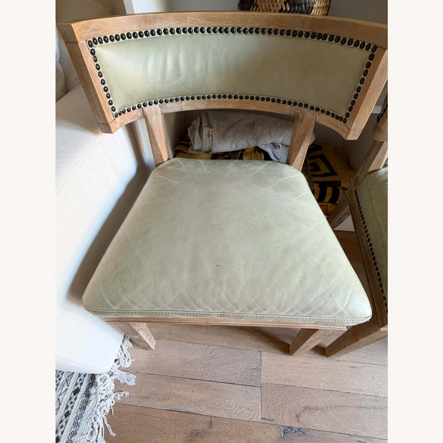 Set of 4 French Inspired Leather Dining Chairs - image-5
