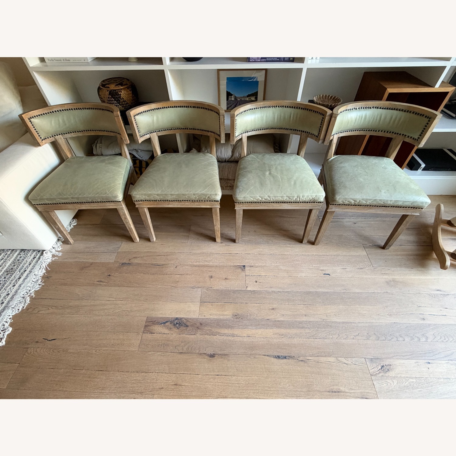 Set of 4 French Inspired Leather Dining Chairs - image-1