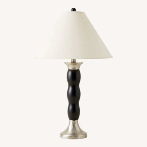 Used Elegant Black Wood & Metal Table Lamp for sale on AptDeco