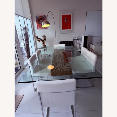 Used Transparent Glass Dining Table for sale on AptDeco