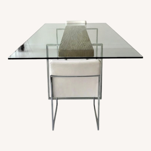 Used Transparent Glass Dining Table for sale on AptDeco