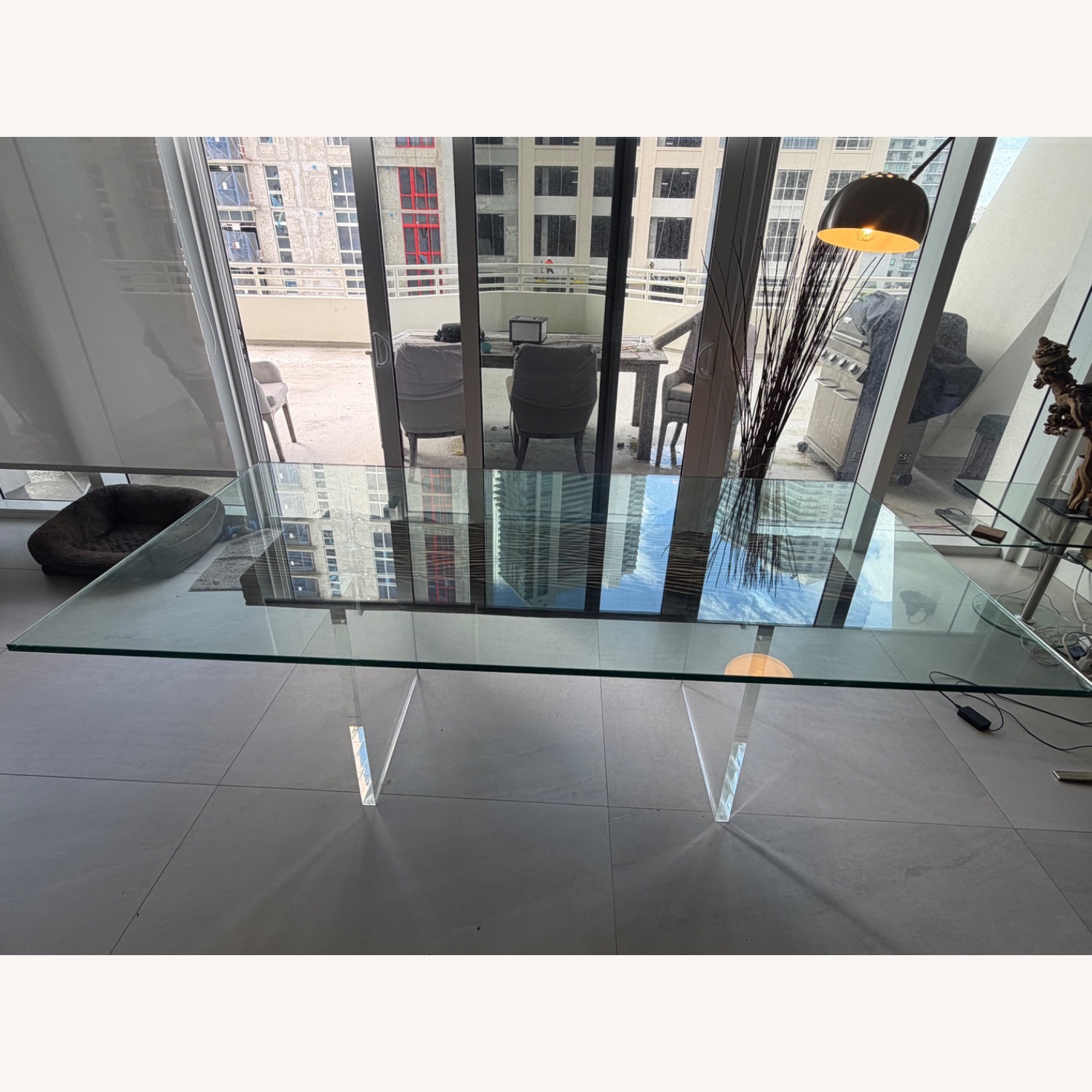 Transparent Glass Dining Table - image-5