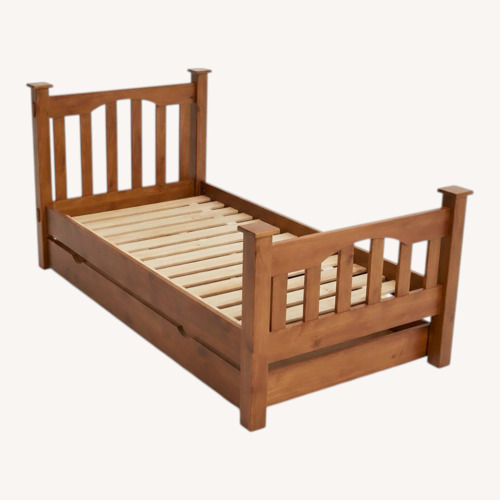 Used Pottery Barn Kendall Wood Twin and Trundle Bed for sale on AptDeco