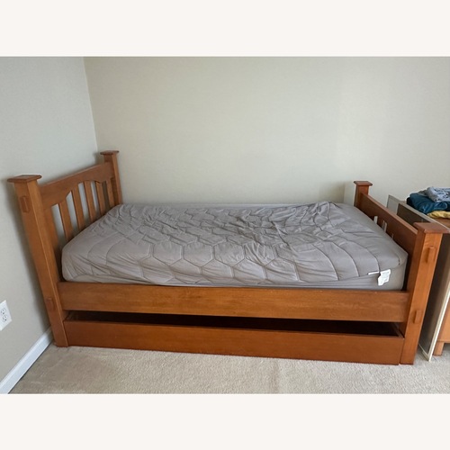 Used Pottery Barn Kendall Wood Twin and Trundle Bed for sale on AptDeco