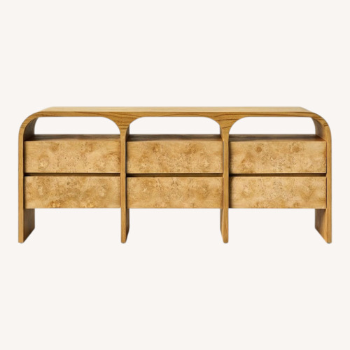 Used Castlery Crescent 6-Drawer Dresser with Burl Wood for sale on AptDeco