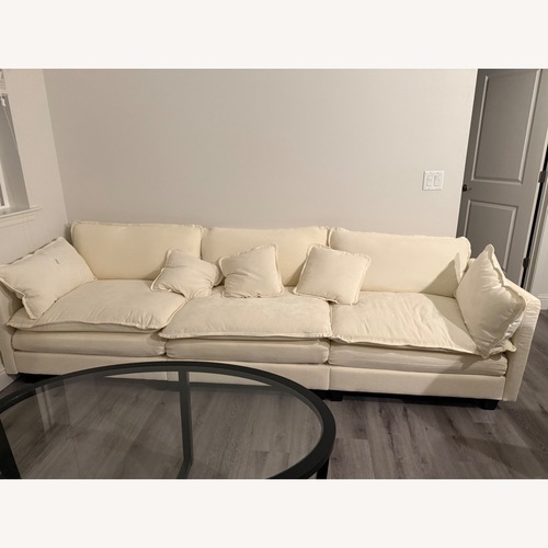 Used Bed Bath & Beyond White Fabric 3+ Seater Sofa for sale on AptDeco