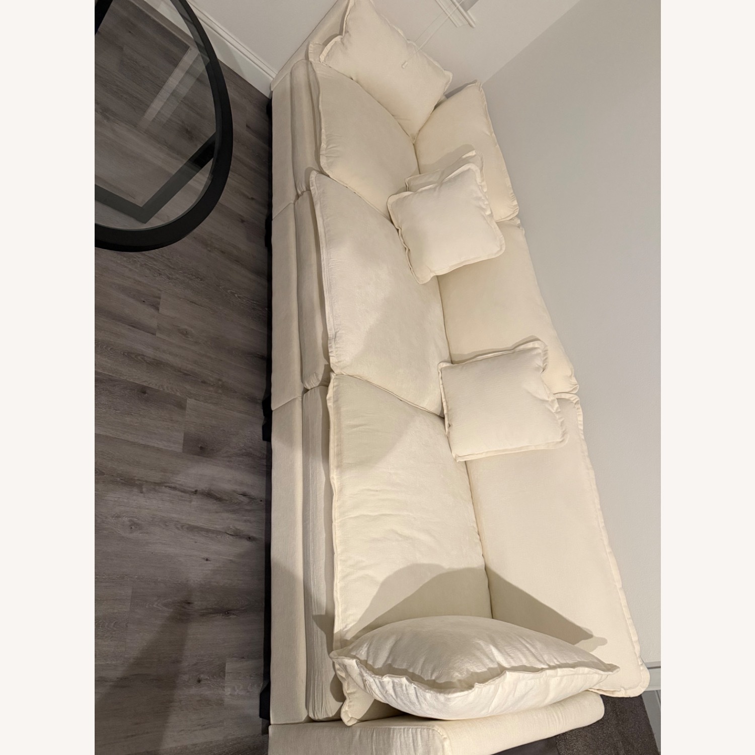 Bed Bath & Beyond White Fabric 3+ Seater Sofa - image-2