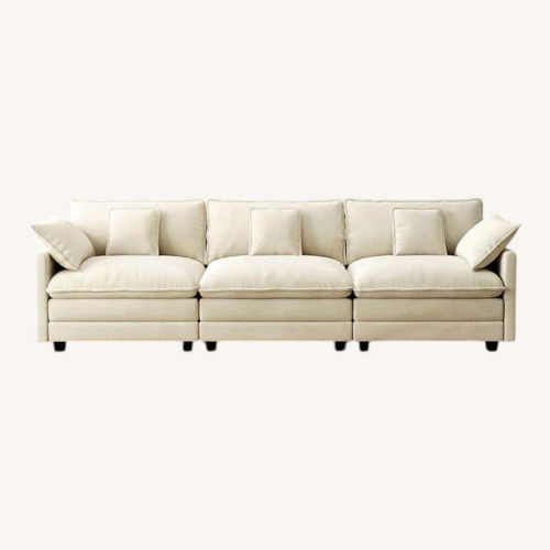 Used Bed Bath & Beyond White Fabric 3+ Seater Sofa for sale on AptDeco