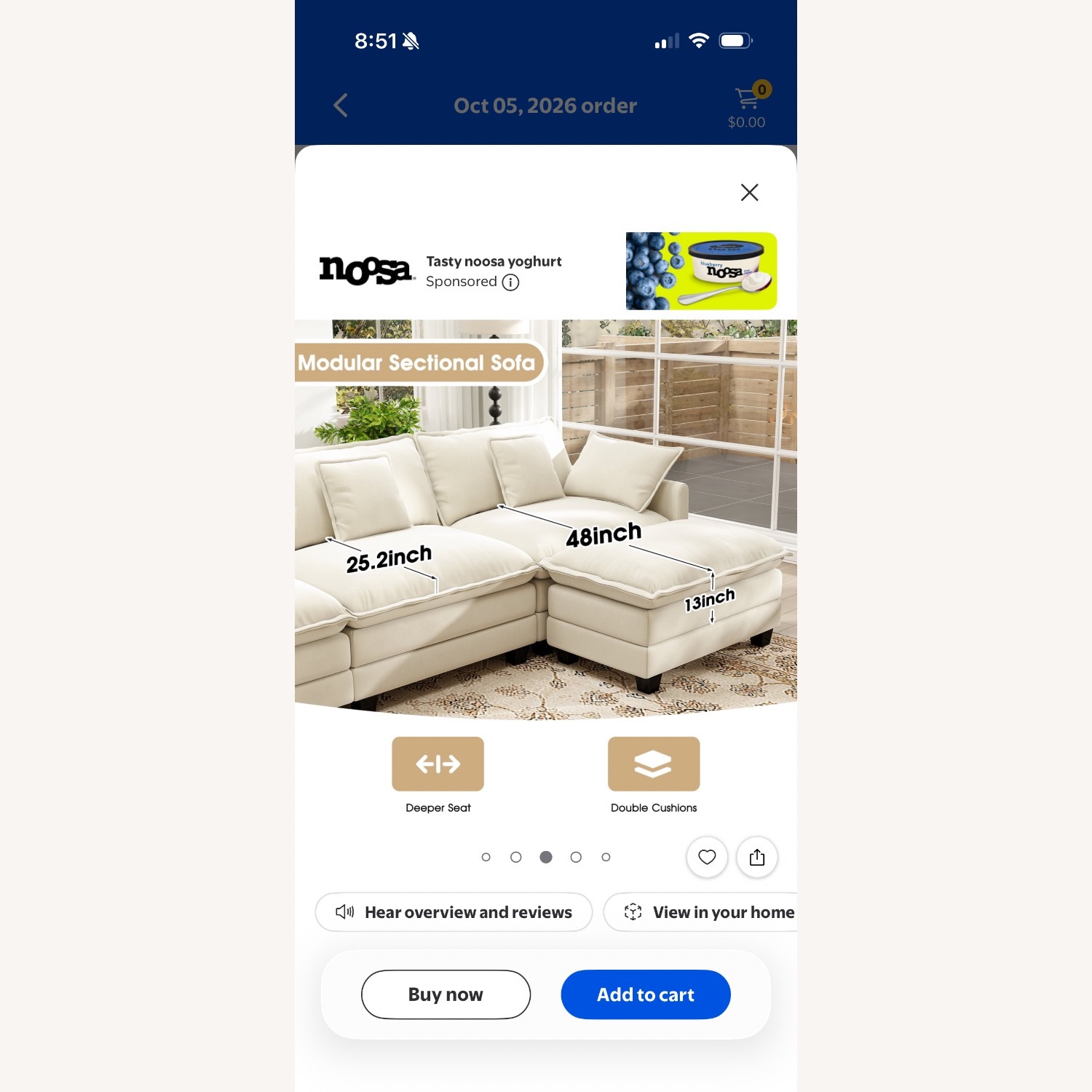 Bed Bath & Beyond White Fabric 3+ Seater Sofa - image-6