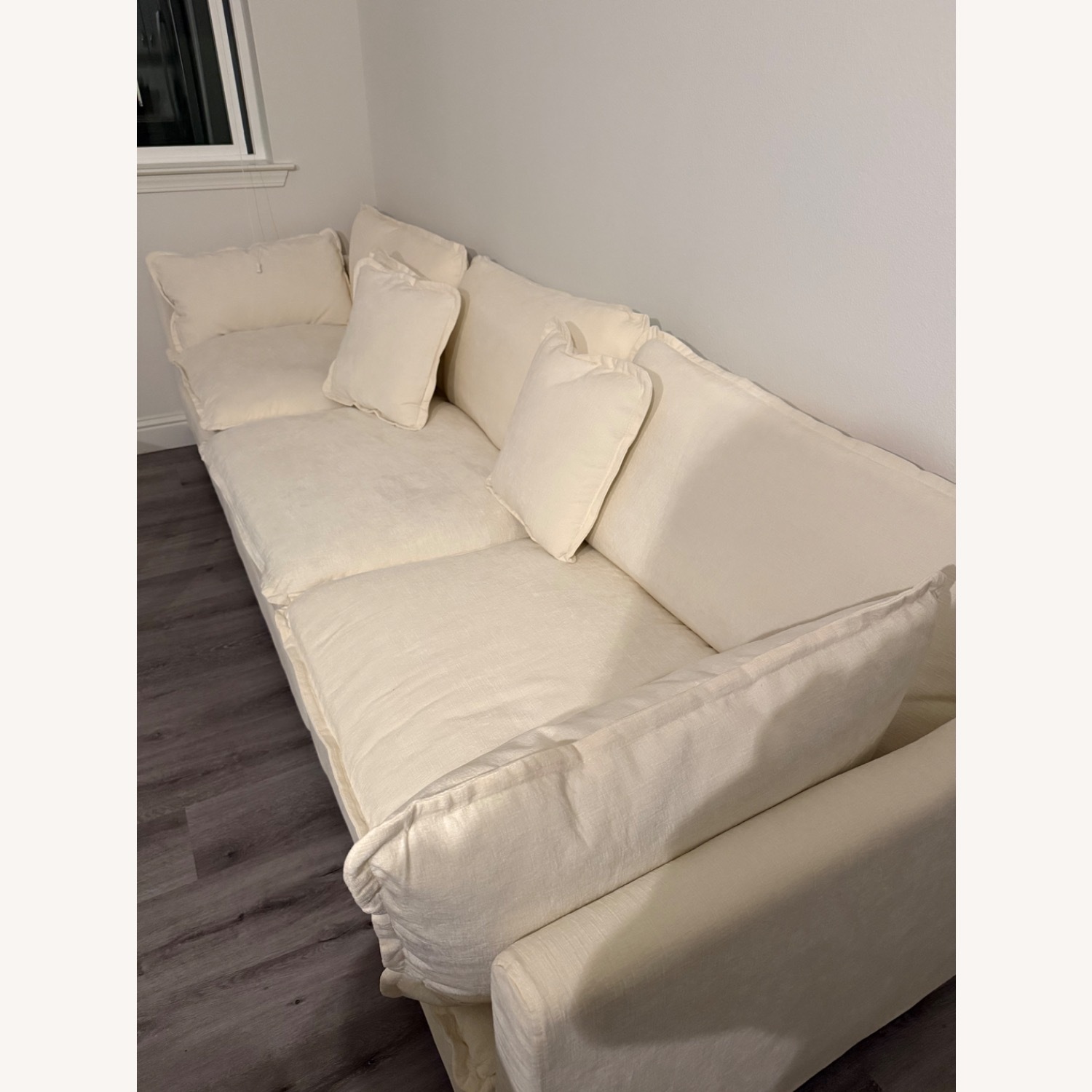 Bed Bath & Beyond White Fabric 3+ Seater Sofa - image-3