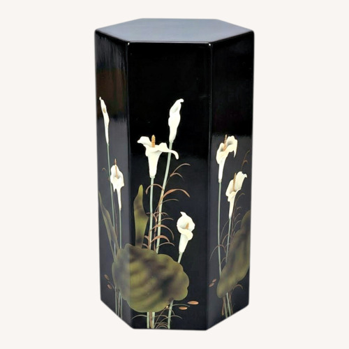 Used Hexagonal Black Lacquer Pedestal Calla Lillies for sale on AptDeco