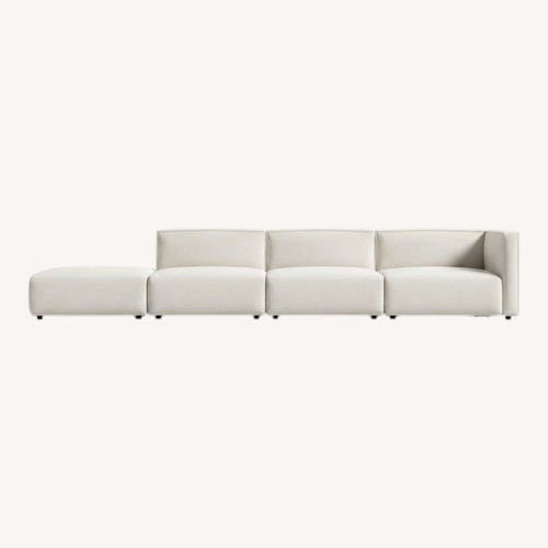 Used Rove Concepts White Leather 3+ Piece Sectional for sale on AptDeco