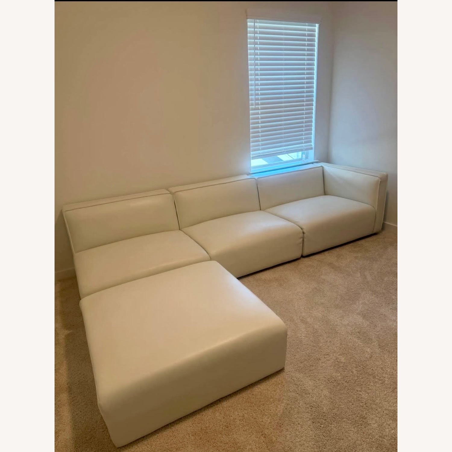 Rove Concepts White Leather 3+ Piece Sectional - image-2
