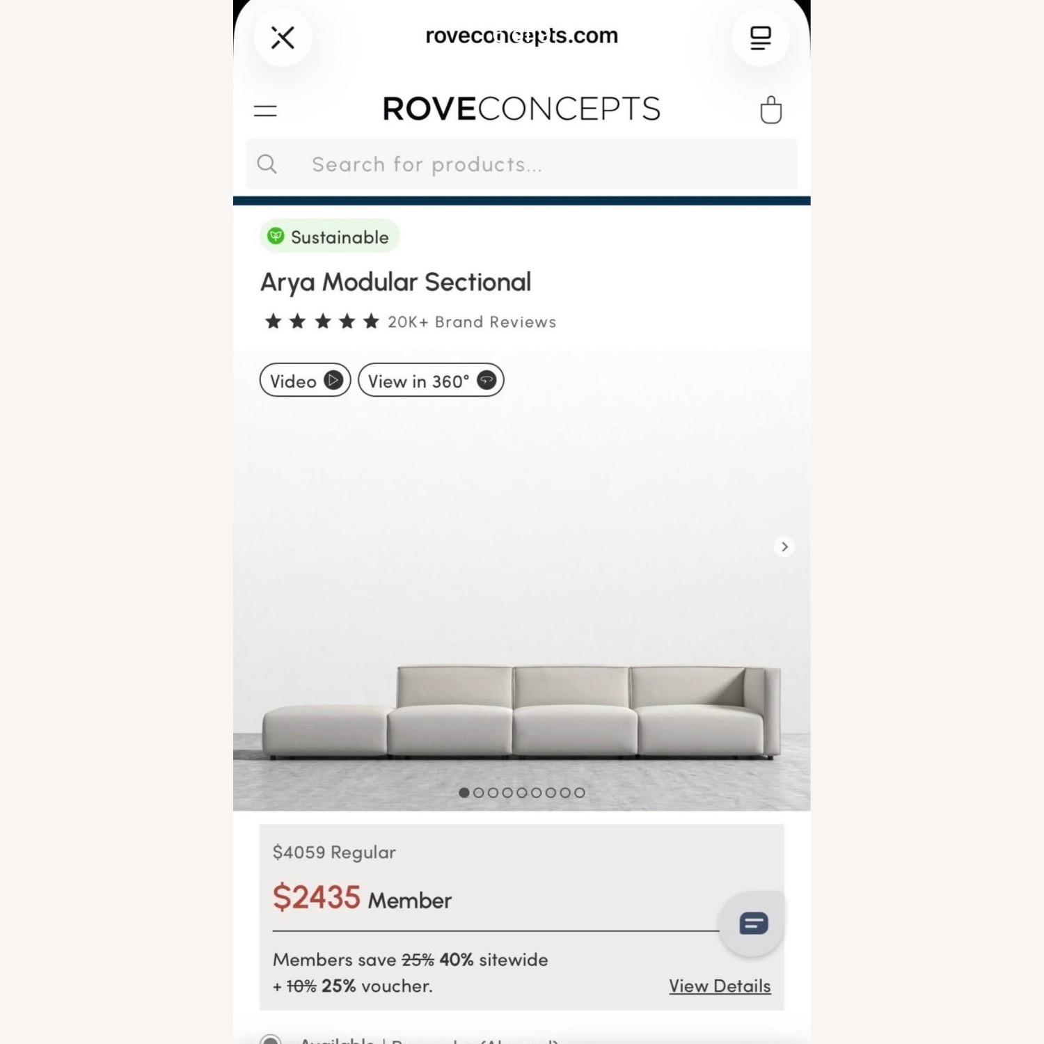 Rove Concepts White Leather 3+ Piece Sectional - image-5