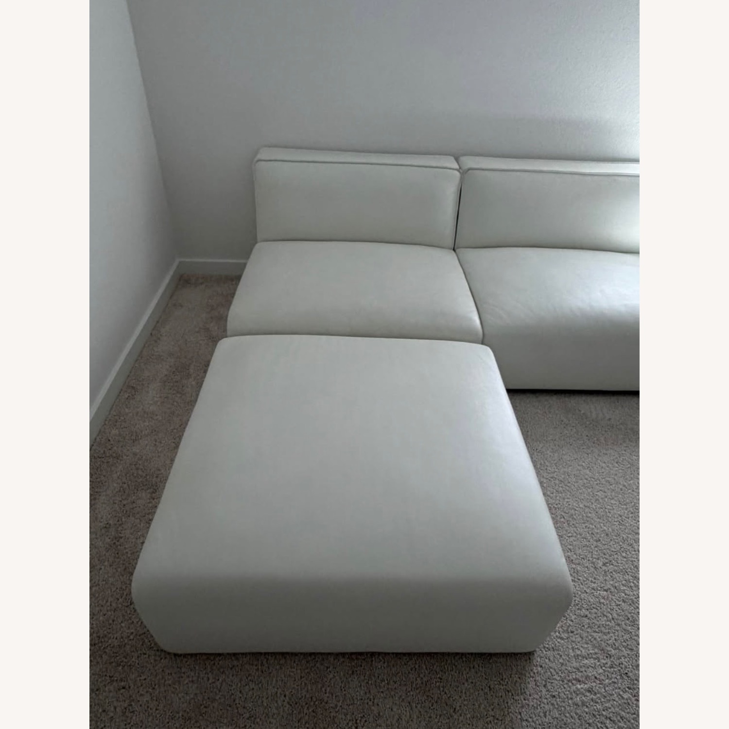 Rove Concepts White Leather 3+ Piece Sectional - image-6