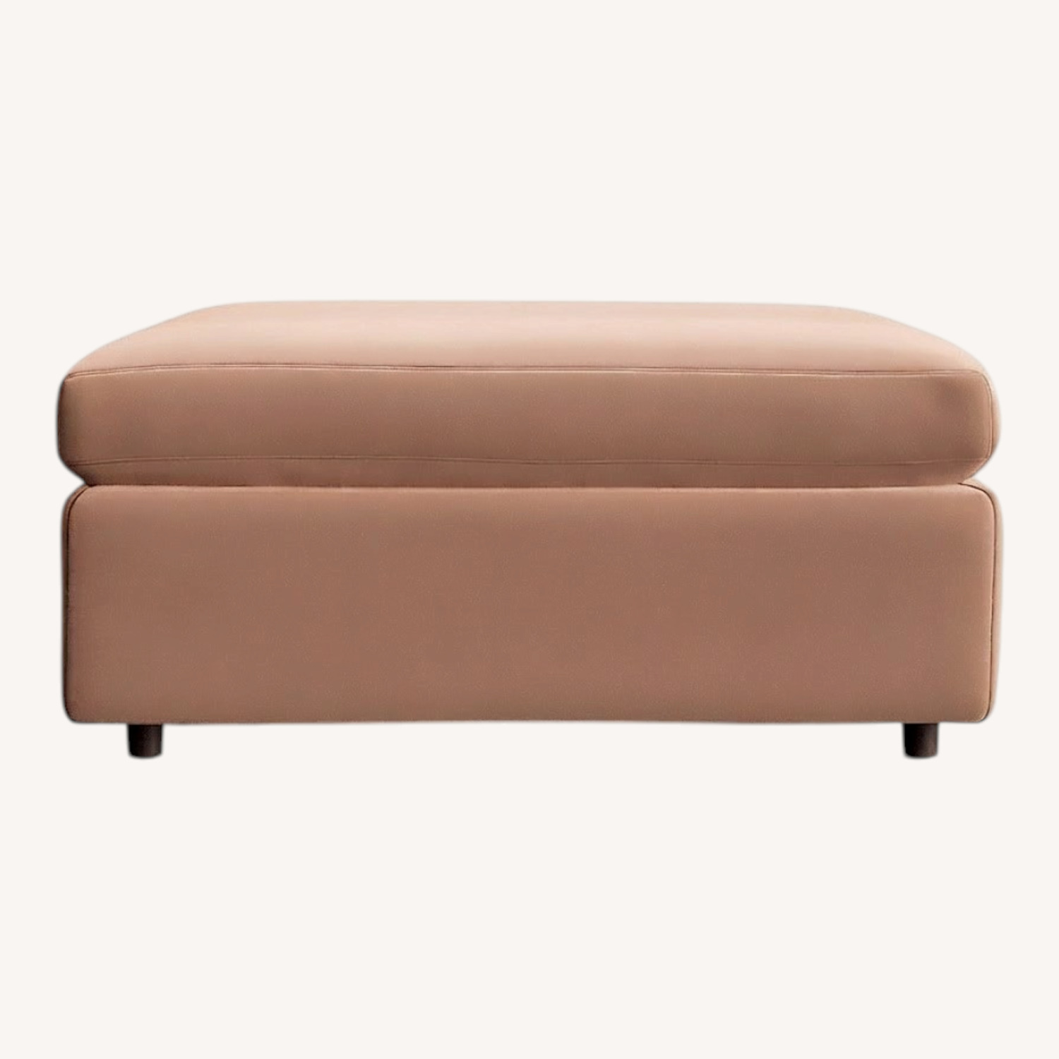 Crate & Barrel Lounge Orange Fabric Ottoman - image-0