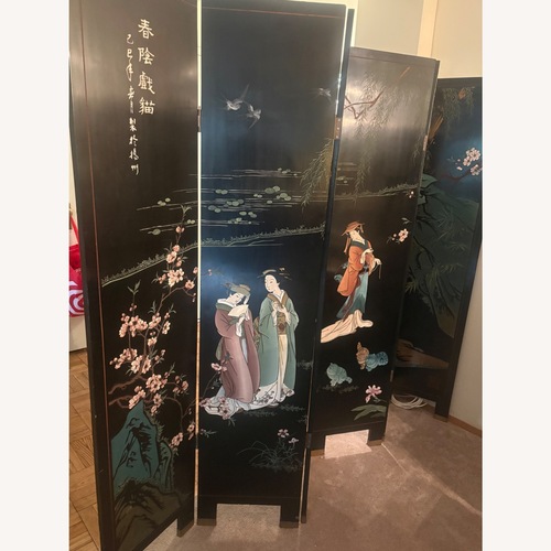 Used Vintage 6 Panel Lacquer Room Divider for sale on AptDeco