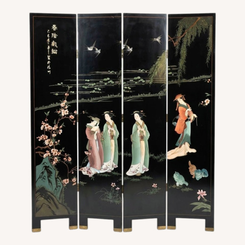 Used Vintage 6 Panel Lacquer Room Divider for sale on AptDeco