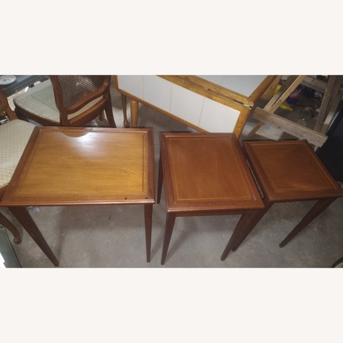 Used Vintage/Antique Finds Dark Brown Wood Side Table for sale on AptDeco